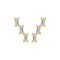 14k Yellow Gold Climber Post Earrings with Baguette Cubic Zirconias